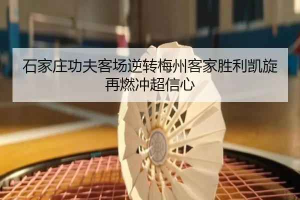 石家庄功夫客场逆转梅州客家胜利凯旋再燃冲超信心